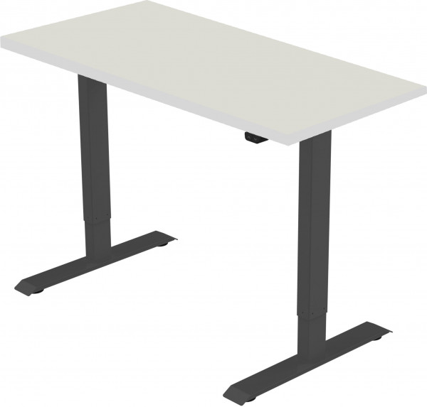 celexon Economy eAdjust-71121 elektryczne biurko z regulacją wysokości czarne w komplecie z białym blatem 125 x 75 cm