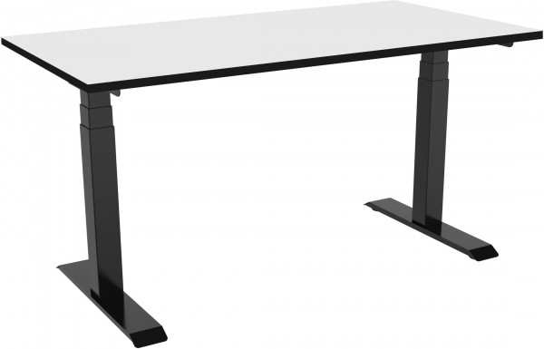 celexon Professional eAdjust-58123 biurko elektryczne z regulacją wysokości czarne z białym blatem HPL 175 x 75 cm