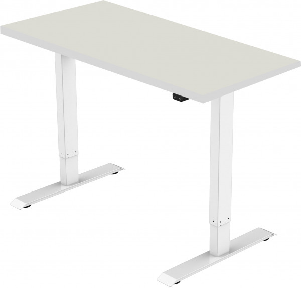 celexon Economy eAdjust-71121 elektryczne biurko z regulacją wysokości białe z białym blatem 150 x 75 cm
